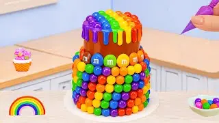 Mini Rainbow Cake Recipe With Chocolate 🌈Miniature Rainbow Melted Chocolate Cake💕Sweet Cakes