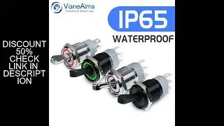 16MM Metal Toggle Switch Waterproof LED Light Self-locking 2 Position On Off Micro Button Switch 1NO