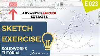 SolidWorks Sketch Tutorial (E023) │ Sparrow Sketch Exercise + Consecutive Arcs & Ordinate Dimensions