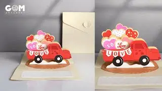 How to make Love Car Pop-up Card - DIY Valentine's day Card #valentinesday #love #pop_up_card