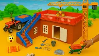 A small house was built using a tower crane🏗️ and also a truck and tractor science project.ll