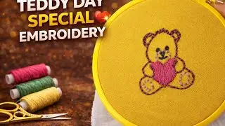 Teddy bear embroidery 🐻 /how to embroidery bear design /cute teddy stitch
