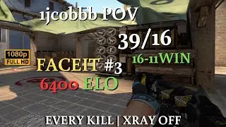 6400ELO 1jcobbb 39Kills Carrying Game!  | Mirage | FACEIT | POV | CSGO