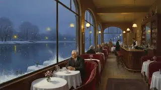 1950s Winter Riverside Café ❄️ Golden Oldies & Vintage Love Songs | Sinatra, Elvis, Nat King Cole