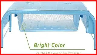 Elevate Your Workspace with the Heavy Duty Light Blue Metal Mesh Monitor Stand