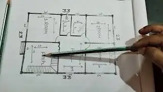 23X33=759  3bhk house 🏠 plan।। 23X33 में घर का नक्शा #homedesign #housedesign