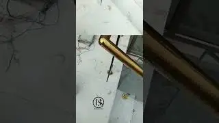 pvd gold railing #goldsteelrailing#glassrailing#steelrailingdesign#modernrailing#goldsteelfinish#
