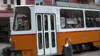 Ride on a tram in Sofia, Bulgaria