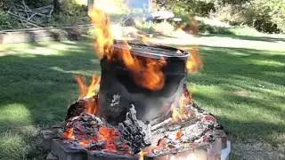 Making apple wood charcoal