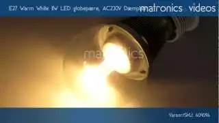 E27 Warm White 11W LED globep&aelig;re, AC230V D&aelig;mpbar