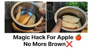 Cut apple turns brown?Not anymore! Try this magical kitchen hack 🍎✨#applehack#kitchentips#trending