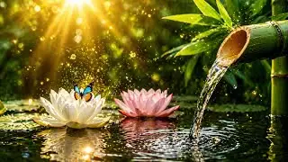 Bamboo calming music relaxing piano fountain healing music bgm  sleeping music for deep sleepin