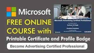 Free Microsoft Official Certification Course with Printable Certificate | Online Free Course