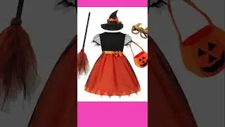 Girls Purple Witch Costume Set Halloween Birthday