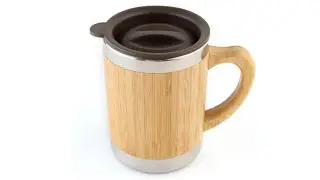 C10049 Bamboo Coffee Cup With Lid And Handle