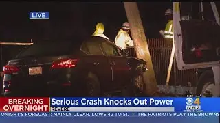 Teen Driver Crashes Into Pole, Knocking Out Revere Crash