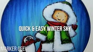 Copic Colouring: Winter Sky featuring Stamping Bella Snow Pals