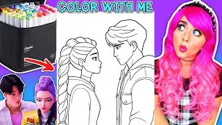 Rumi + Jinu Coloring Tutorial | K-Pop Demon Hunters + Ohuhu Art Markers | COLOR ALONG WITH KIMMI