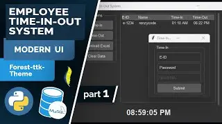 Create Modern UI for Employee time-in-out system using Python Tkinter Forest-ttk-Theme (part1)