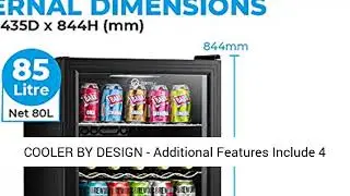 Subcold Super85 LED -Under-Counter Fridge | 85L Beer, Wine & Drinks Fridge  LED Light + Lock and Key
