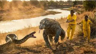 Heroic Rescue Team Saves A Monitor Lizard From Mutant Python Attack