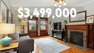 Inside a $3,499M Park Slope, NYC Brownstone | 11 Rooms, 4 Beds, 2.5 Baths, Ornate Fireplace & Garden