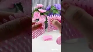 Flower | Home Decor Ideas using Waste Fruit Foam Net - DIY Crafts  #shorts #short  #shortsvideo