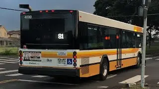 Thebus Honolulu Bus' 4030 Gillig Low Floor 40' Ft Route 81 Express! Downtown