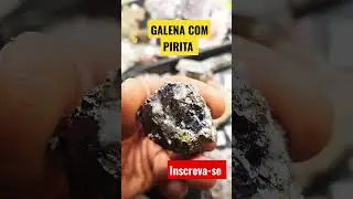 GALENA COM PIRITA  - PYRITE ON GALENA #galena #pirita #pyrite #shorts #cristal #crystal #video