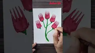 Fork Painting🖌️for beginners #shorts #youtubeshorts#  #paintingshorts# Rhythm Smart Art✨✨