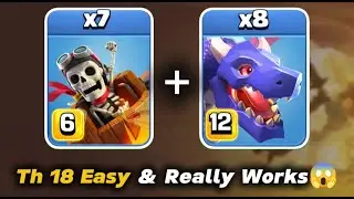 TH 18 INSANE Air Attack 😱 Dragon Rider + Dragon RC Charge | 3 Star Strategy #clahsofclans #viral