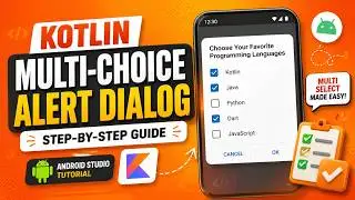 ANDROID - MULTIPLE CHOICE ALERT DIALOG TUTORIAL IN KOTLIN