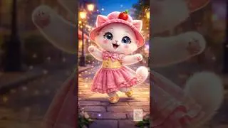 Cute Kitten Dancing in a Pink Dress 💖Super Adorable 3D Animation #shorts #shortsfeed #youtubeshorts