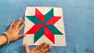 How to make beautiful star patchwork design cutting and stitching  || Cushion cover Design