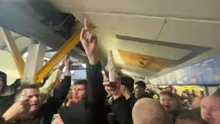 Aston Villa Fans Sing Leon Bailey Song At Everton in the concourse