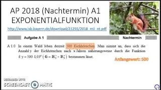 AP Mathe II/III 2018 (NT) A1 - Realschule Bayern - Exponentialfunktion