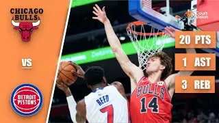 Matas Buzelis - 20 Points, 4 Blocks, 1 Assist vs Pistons - 2025-26 Regular Season
