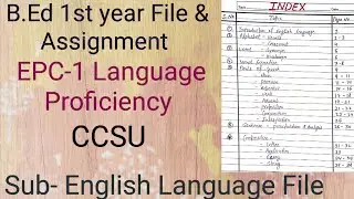 English Language file B.Ed first year, EPC-1 Language proficiency 2023, #ccsu #ccsu #file