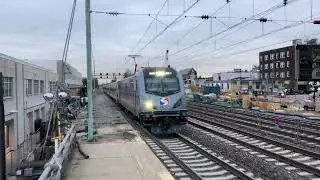 SEPTA express train flying by Ardmore station 1/18/23