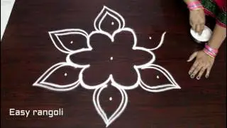 easy rangoli designs with 5x3 dots || simple kolam designs with dots || muggulu designs with dots