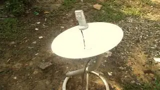 Thaicom 4 test with satfinder and mini dish 40 cm