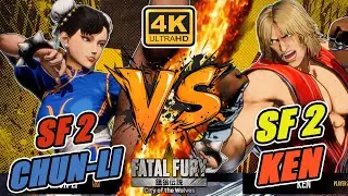 Классический Чун-Ли против классического Кена &mdash; геймплей FATAL FURY COTW 4k
