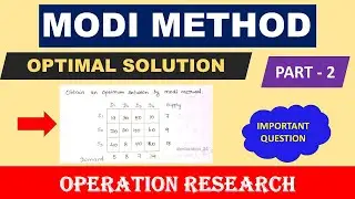 MODI Method in tamil Part 2: Optimal Solution to Transportation Problems | Operations Research (OR)