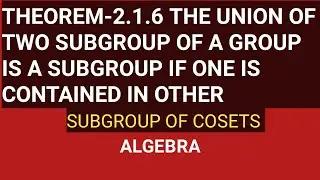 Group Theory | Subgroup of cosets Theorem