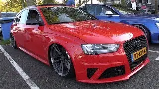 STANCED Audi RS4 with ADV.1 Wheels - SOUNDS & Fast Acceleration!