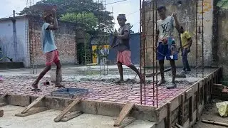 গোডাউন তৈরির কাজ করছি আজ মেজে ঢালাই করা হচ্ছে || Mizanur Construction