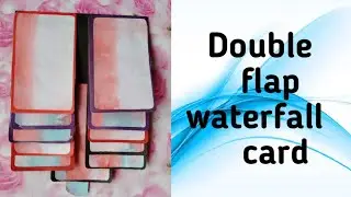 Double flaps waterfall card tutorial for scrapbook |Eman's Craft Corner