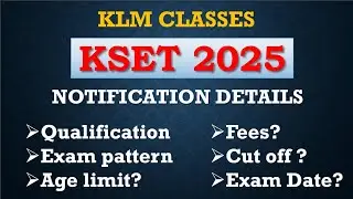 KSET 2025 Notification Details | KLM Classes 