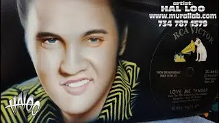 Airbrushed Elvis on a Harley fairing - ready for clear coat