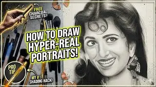 Old Bollywood actress Madhubala drawing using charcoal
